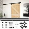 vidaXL Skjutd&ouml;rr 100 x 210 cm Massiv furu Naturlig och svart