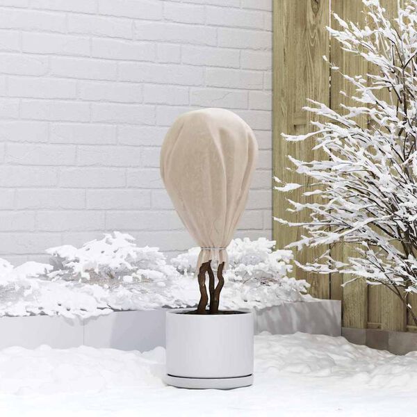 vidaXL Frostskydd f&ouml;r v&auml;xtfleece Beige 100 x 1,6 m Syntetiskt tyg