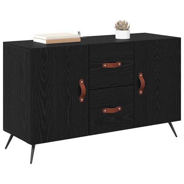 vidaXL Sideboard med l&aring;da Svart Ek 100 x 36 x 60 cm Konstruerat tr&auml;