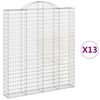 vidaXL Gabioner b&aring;gformade 13 st 200x30x220/240 cm galvaniserat j&auml;rn