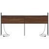 vidaXL F&ouml;rvaringsgavel med Laddstation brun ek 203 x 15 x 98 cm