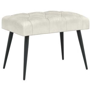 vidaXL B&auml;nk med knappar Gr&auml;ddvit 60 x 40 x 45 cm Sammet