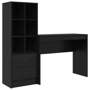 vidaXL Skrivbord Svart Ek 145,5 x 40 x 127 cm 2 st