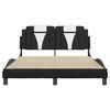 vidaXL Bed Frame "Viana" with LED without Mattress Black and White 140x190 cm