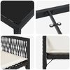 vidaXL Trädgårdsmöbelset 5 pcs Svart konstrotting