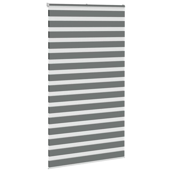 vidaXL Rullgardin zebra m&ouml;rkgr&aring; 125x200 cm tyg bredd 120,9cm polyester