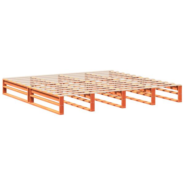 vidaXL S&auml;ngram utan madrass vaxbrun 200x200 cm massiv furu