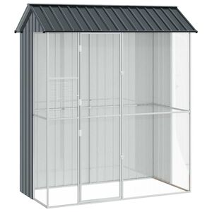 vidaXL F&aring;gelbur Antracit 215 x 110 x 247 cm Galvaniserat St&aring;l