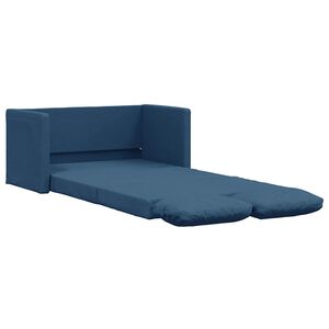 vidaXL Golvb&auml;ddsoffa 2-i-1 bl&aring; 112x174x55 cm tyg