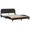 vidaXL Bed with Mattress "Hvar" Black and White 120x200 cm Faux Leather