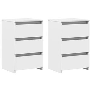 vidaXL S&auml;ngbord 2 st vit 40x35x62,5 cm konstruerat tr&auml;