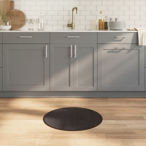 vidaXL Matta rund m&ouml;rkbrun 60 cm bambu