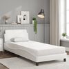 vidaXL Bed with Mattress "Dover" White 90x200 cm Faux Leather