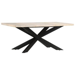 vidaXL Matbord 180x90x76 cm massivt blekt mangotr&auml;