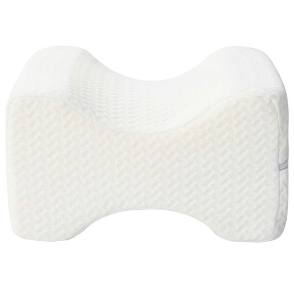 vidaXL Knee Pillow Vit Minneskum och polyester 26 x 21,5 x 15 cm