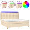 vidaXL Rams&auml;ng med madrass & LED gr&auml;ddvit 200x200 cm tyg