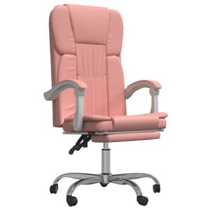 vidaXL Kontorsstol rosa konstl&auml;der