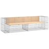 vidaXL Tr&auml;dg&aring;rdsb&auml;nk gabiondesign 244x71x65,5 cm massiv furu