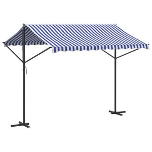 vidaXL Frist&aring;ende markis bl&aring; och vit 300x300 cm tyg och st&aring;l