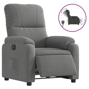 vidaXL Elektrisk reclinerf&aring;t&ouml;lj m&ouml;rkgr&aring; mikrofibertyg