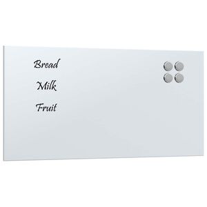 vidaXL V&auml;ggmonterad magnettavla vit 60x30 cm h&auml;rdat glas