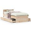 vidaXL S&auml;ngram utan madrass med huvudgavel 90x190 cm massiv furu