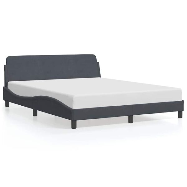 vidaXL Bed Frame "Dover" Dark Grey 160x200 cm Velvet