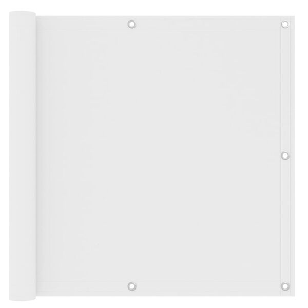 vidaXL Balkongskärm vit 90x600 cm oxfordtyg