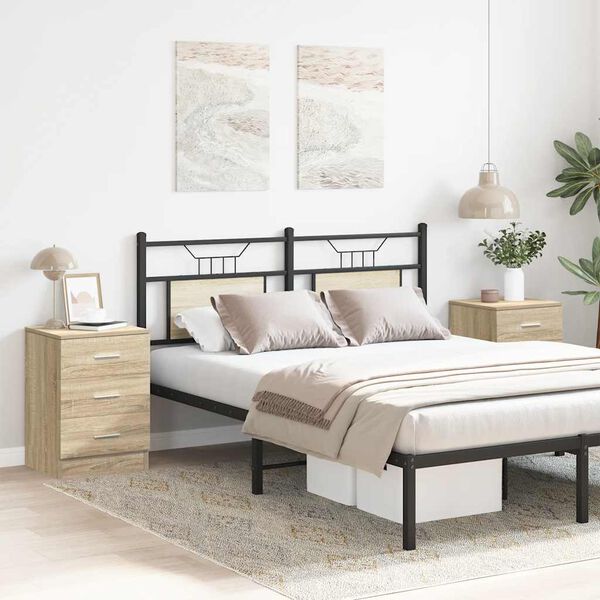 vidaXL Sängbord 2 st sonoma ek 38x35x56 cm konstruerat trä