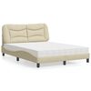 vidaXL Bed with Mattress "Hvar" Cream 140x200 cm Fabric
