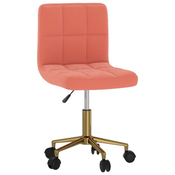 vidaXL Snurrbara matstolar 4 st rosa sammet