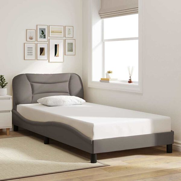 vidaXL Bed Frame without Mattress "Hvar" Taupe 100x200 cm Fabric