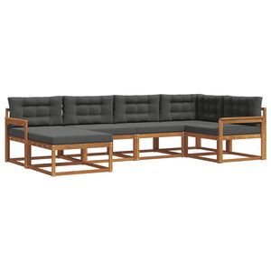 vidaXL Utomhussoffset med kudde 6 pcs Naturlig och Antracit