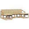 vidaXL Utomhussoffset med kudde 6 pcs Vit och Beige