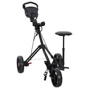 vidaXL Golfvagn med sits Svart 95 x 69 x 114 cm J&auml;rn