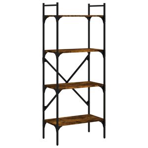 vidaXL Bokhylla 4 hyllplan r&ouml;kig ek 56x31,5x138,5 cm konstruerat tr&auml;