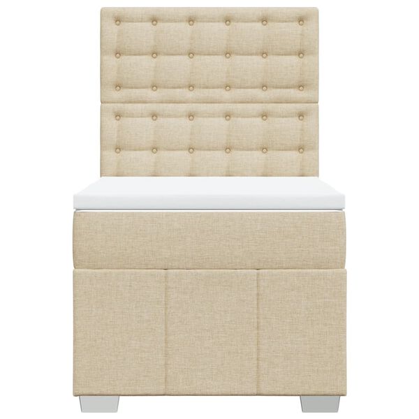 vidaXL Rams&auml;ng med madrass gr&auml;ddvit 90x200 cm tyg