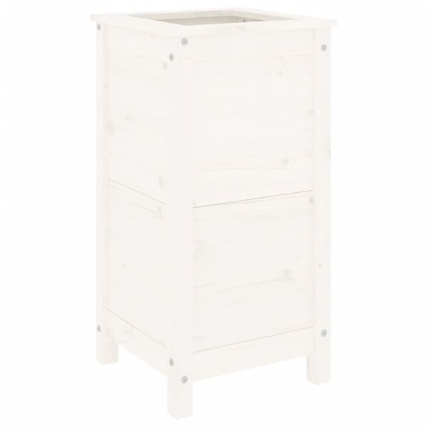 vidaXL Odlingslåda 40x40x78 cm vit massiv furu