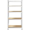 vidaXL Slitstark hylla silver stål och konstruerat trä 5 hyllplan