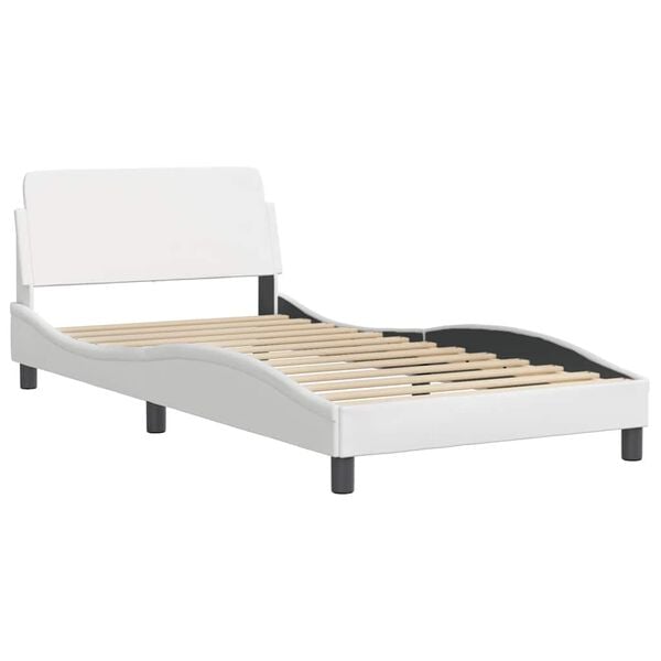 vidaXL Bed Frame "Dover" White 100x203 cm Faux Leather