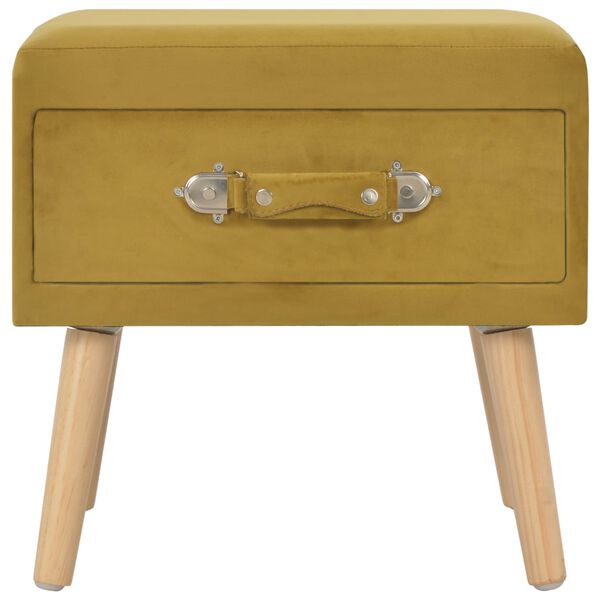 vidaXL Sängbord senapsgul 40x35x40 cm sammet