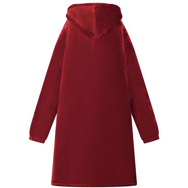 vidaXL Filt-hoodie Bordeaux Röd s Fleece och Flanell
