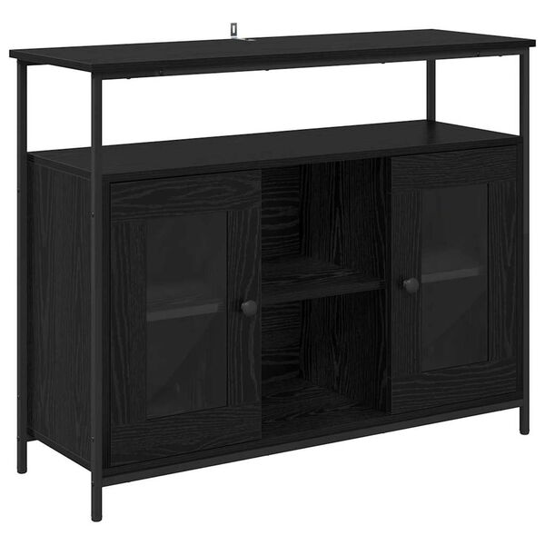 vidaXL Sideboard Svart Ek 100 x 35 x 80 cm Konstruerat tr&auml;