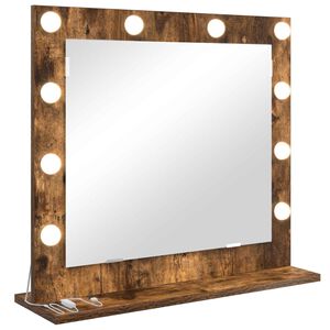 vidaXL Smink Spegel R&ouml;kt ek 60 x 55 x 18 cm Glas och konstruerat tr&auml;