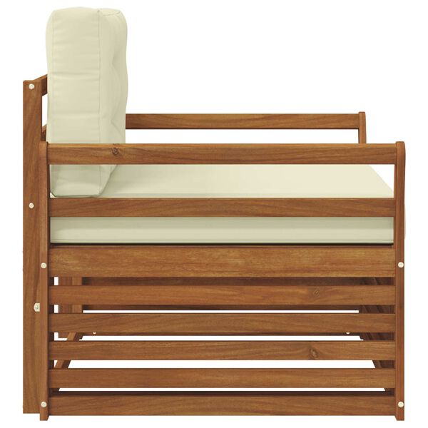 vidaXL Utomhussoffset Massivt akaciatr&auml; och polyester Naturf&auml;rg