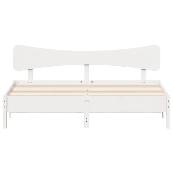 vidaXL S&auml;ngram utan madrass vit 160x200 cm massiv furu