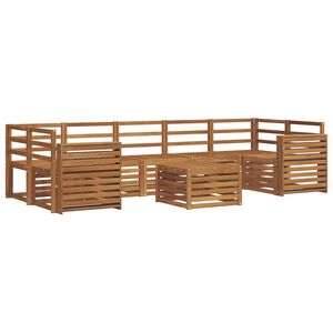vidaXL Soffgrupper 8 pcs Naturf&auml;rg Massivt Akaciatr&auml;