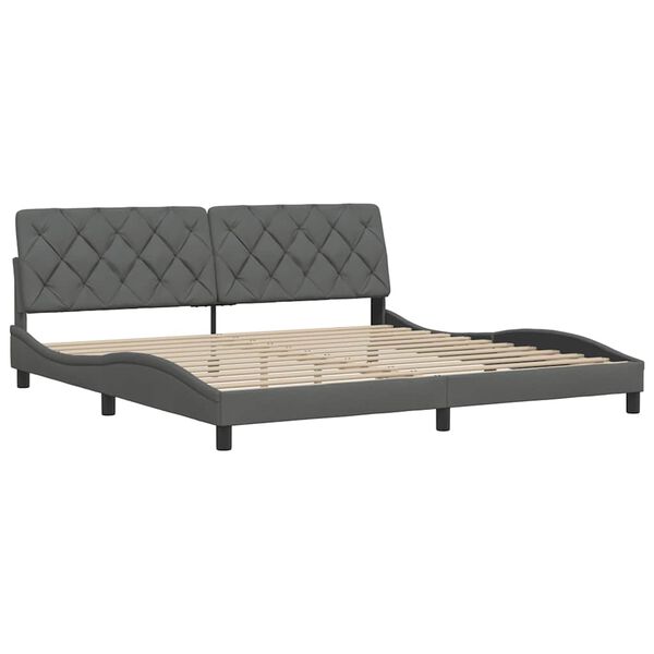vidaXL Bed Frame without Mattress Dark Grey 200x200 cm Fabric