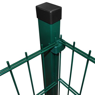 vidaXL 2D Stängselpaneler med stolpar 2008x2230 mm 2 m grön