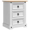 vidaXL S&auml;ngbord med l&aring;da Corona Vit 53 x 39 x 66 cm Massiv furu